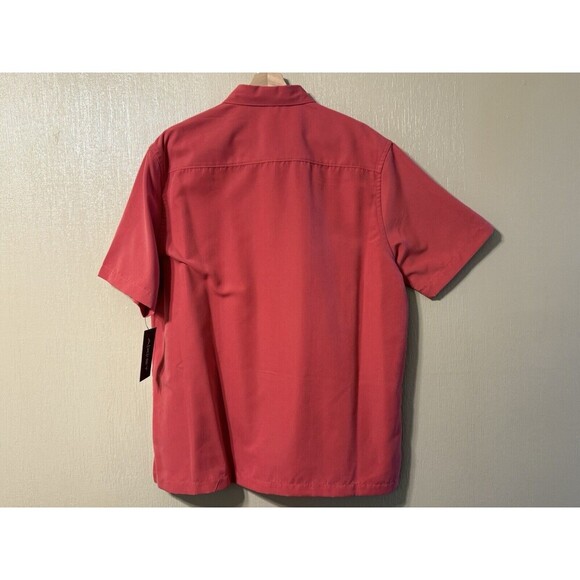 Men AXIST Bowling Shirt  blood orange  Large  Anti-wrinkle NWT - Picture 5 of 9